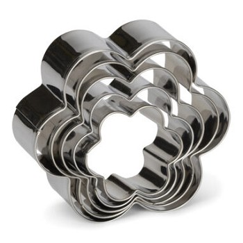 Set uitsteekvormen bloem 5 delig rvs